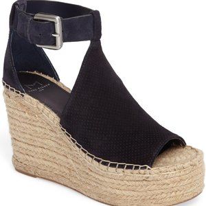 Marc Fisher New Sandal Perf Suede Wedge NWOT Women's 10